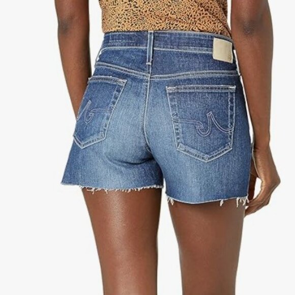 Ag Adriano Goldschmied Pants - AG Adriano Goldschmied Hailey Ex-Boyfriend Cut Off Denim Shorts - 25
